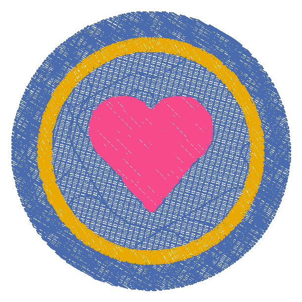 A simulation of the badge in stitches